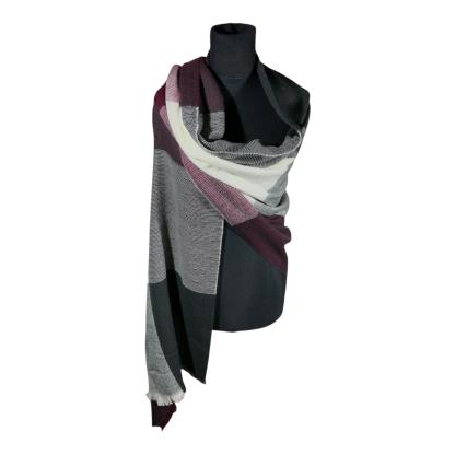 Bufandon XXL Plus FA. 25-Cuadros-Bordo