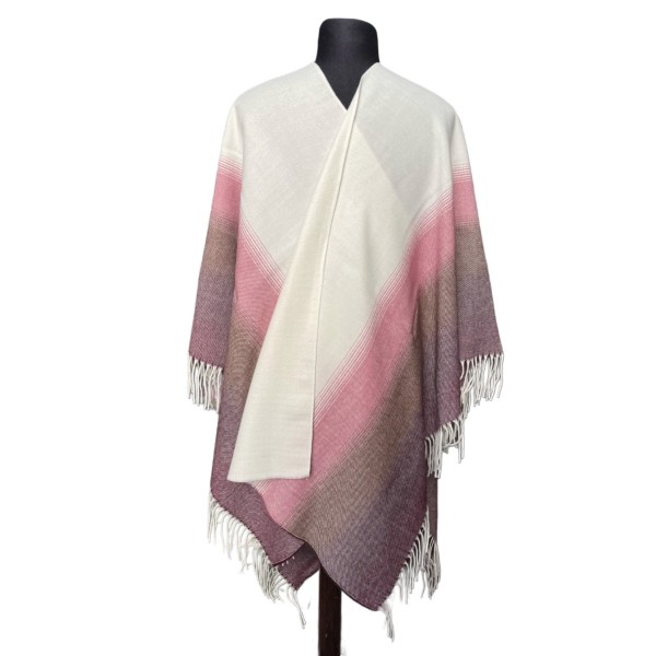 Ruana Atravesada Degrade Bordó