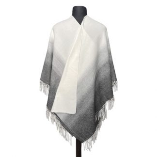 Ruana Atravesada Degrade Gris