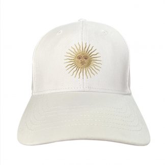 Gorra con Sol de Mayo DTF - Blanco