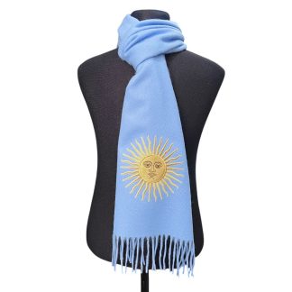 Bufanda Celeste con DTF Sol De Mayo