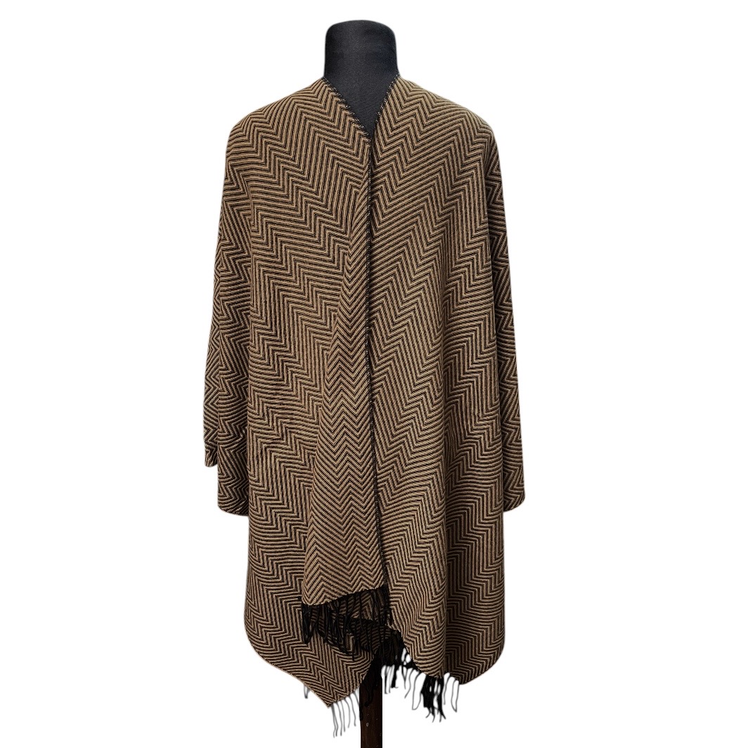 Ruana Espigada Fa. 26 Marron y Negro