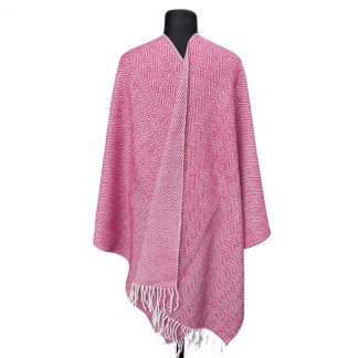 Ruana Espigada Fa. 26 Blanco y Rosa