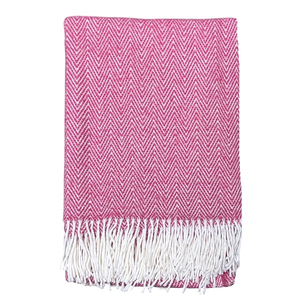 Ruana Espigada ZigZag Fa. 26 Blanco y Rosa - Image 3