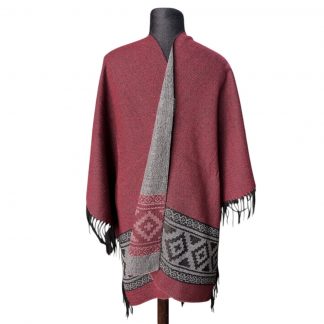 Ruana Atravesada Guarda Pampa Fa. 26 Bordo y Gris