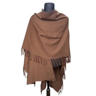 Ruana Atravesada Lisa Marrón