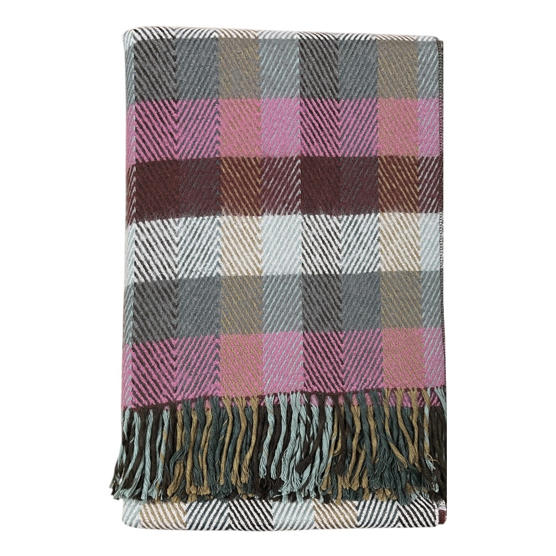 Ruana Espigada Square Fa. 26 Rosa/Gris - Image 3