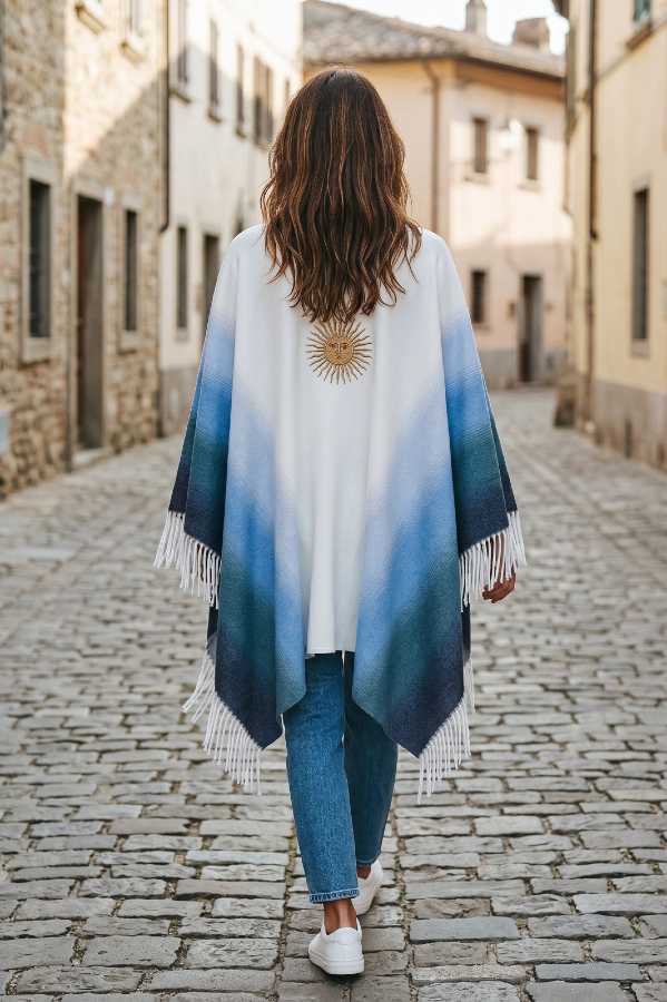 Poncho Degradé Pet Fa. 26 con Sol de Mayo DTF - Image 2