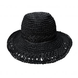 Sombrero Simil Rafia Y2156-12 - Negro