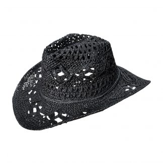 Sombrero Simil Rafia Y1922Bis-12 Negro